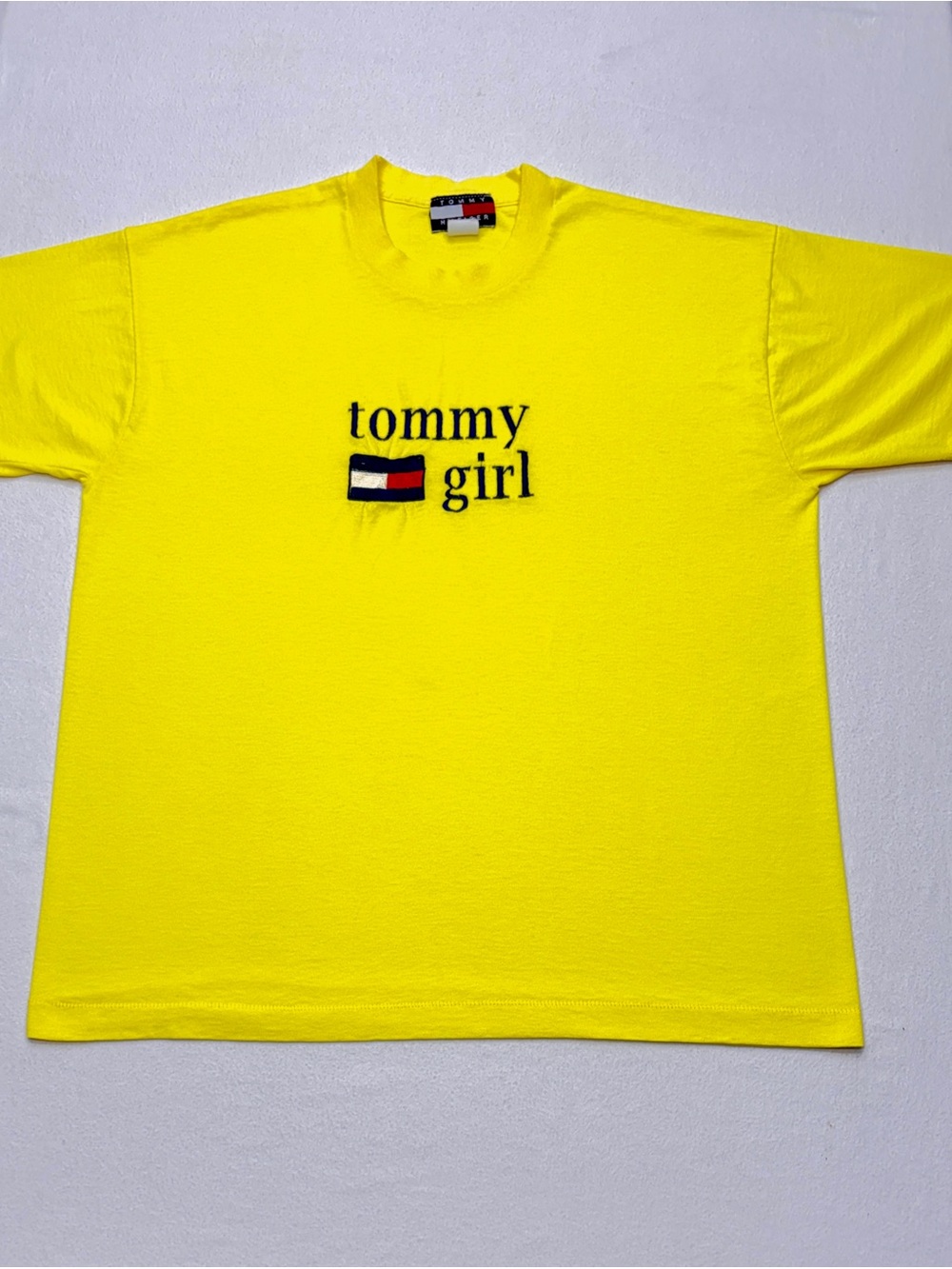 Vintage Tommy Girl Tee Womens XL USA Made Oversized Logo Shirt 90s